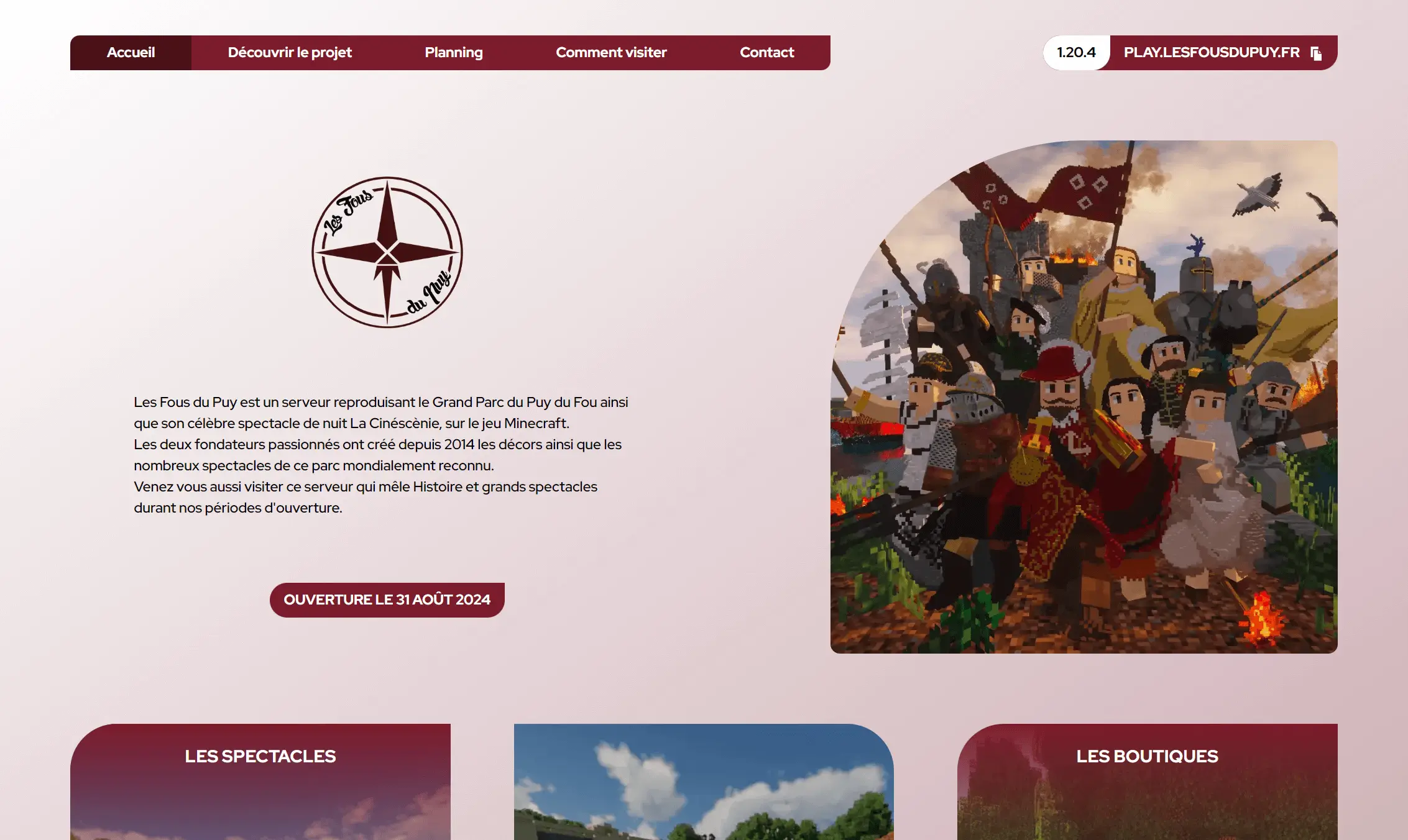 Capture d'écran du site LesFousDuPuy.fr